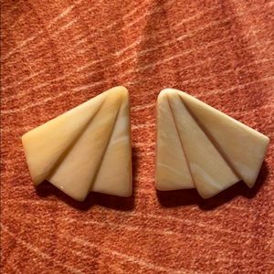 Bone colored pierced earrings